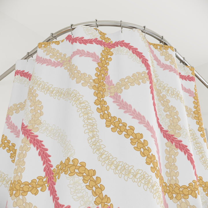 Hawaiian Flower Lei Shower Curtain - Waterproof Tropical Floral
