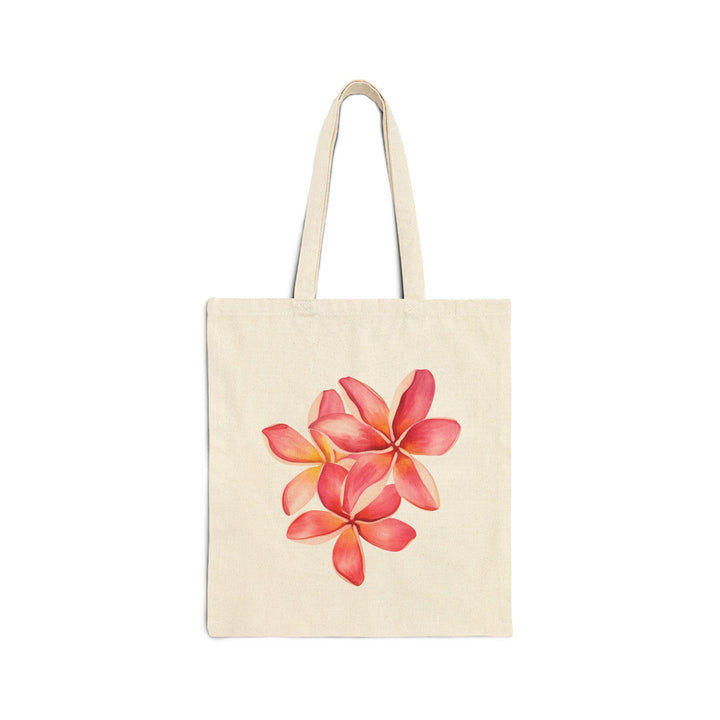 Plumeria 15"x16" Canvas Market Tote | Heavy-Duty Cotton & Eco-Friendly
