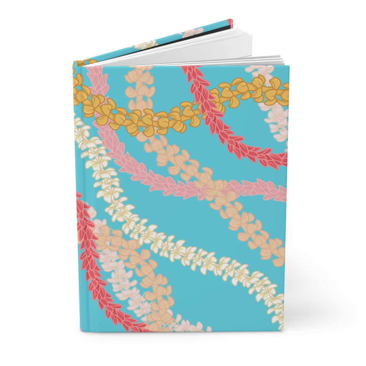 Kailua Kona Hardcover Journal | 150 Lined Pages & Blue Tropical Lei Notebook