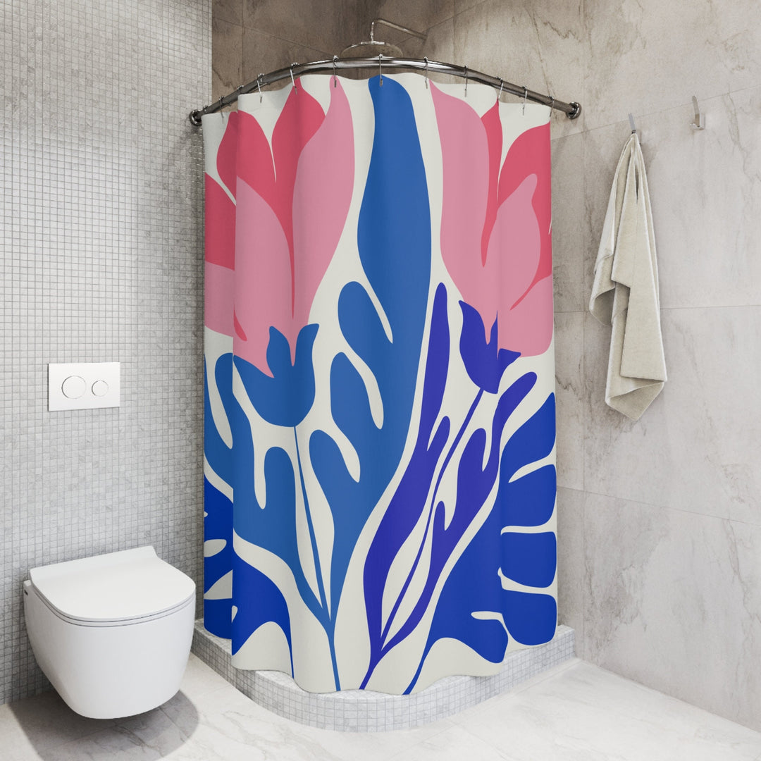 Tropical Shower Curtain – Waterproof Polyester Beach Floral Print Bathroom Decor