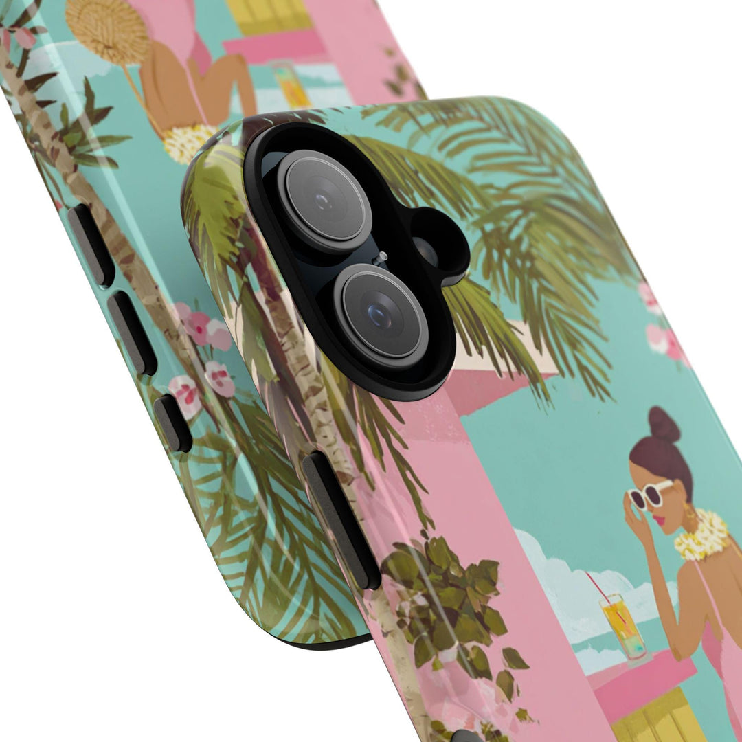 Tough Dual Layer Phone Case | Preppy Tropical Print for iPhone & Samsung