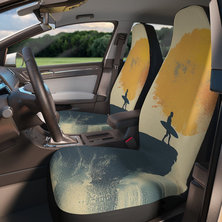 North Curl Curl Surfer Car Seat Covers (Set of 2) | Universal Fit Abstract Surf Protection