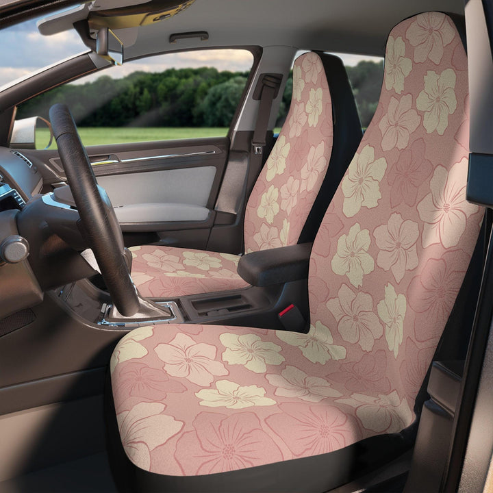 Car Seat Covers: Tropical Hawaiian Hibiscus Print (Universal Fit)
