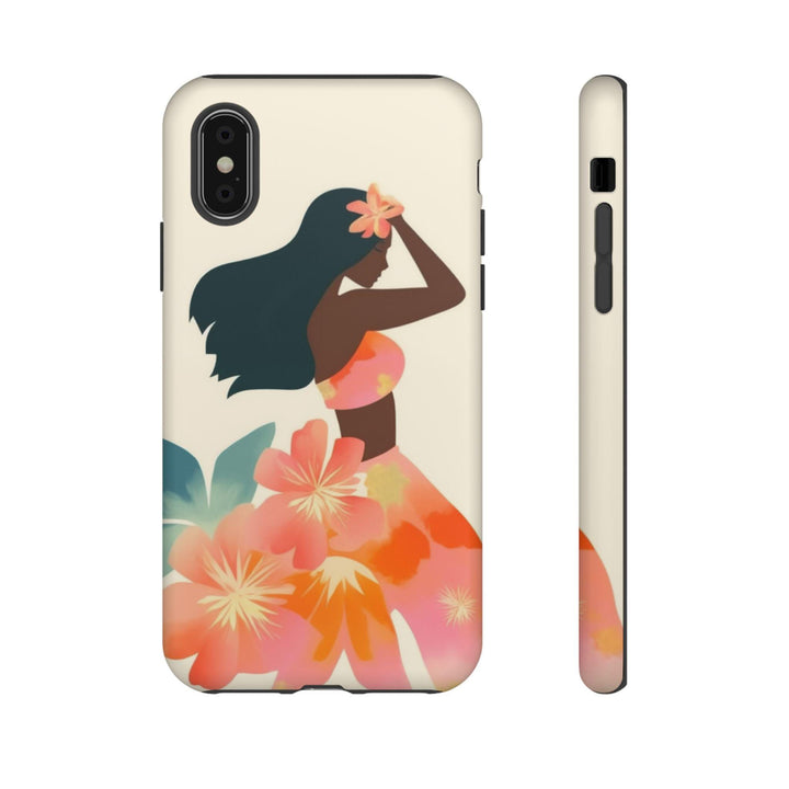Tough Dual Layer Phone Case | Abstract Hula Girl Design for iPhone & Samsung