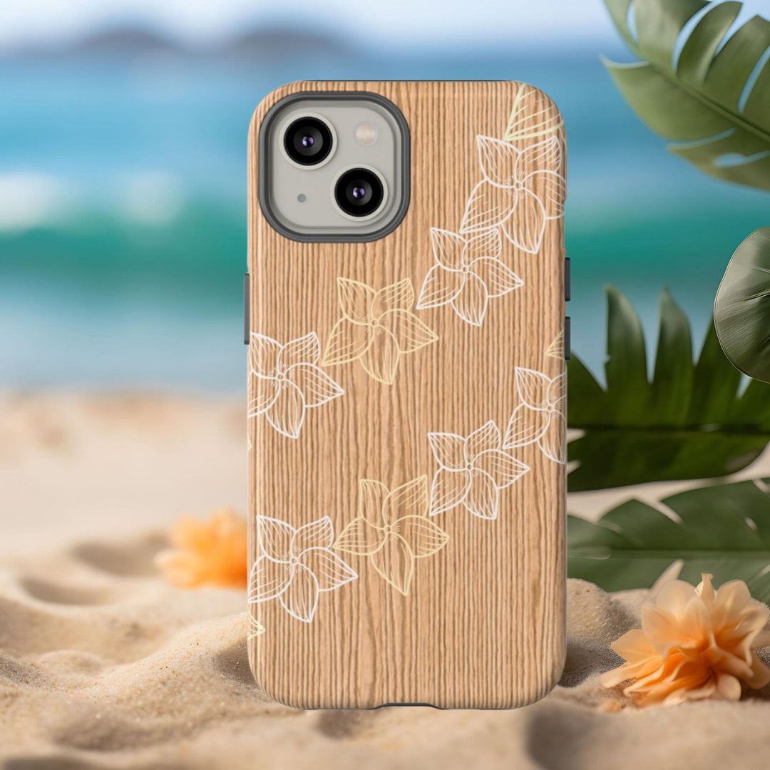 Plumeria Lei Phone Case – Durable Dual-Layer Hawaiian Phone Case with Glossy Matte Finish