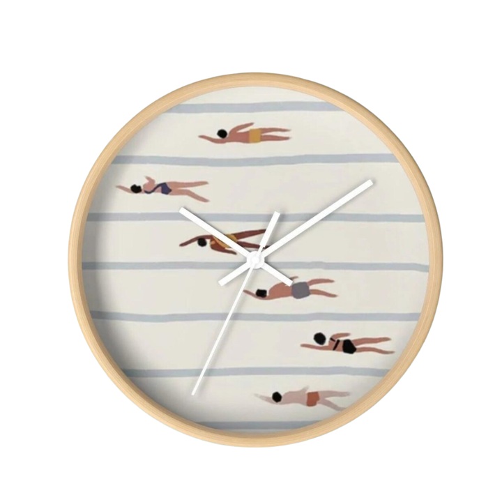 Bondi Beach Swimmers Retro Wall Clock | Silent Nautical Coastal Home Decor & Ocean Lover Gift