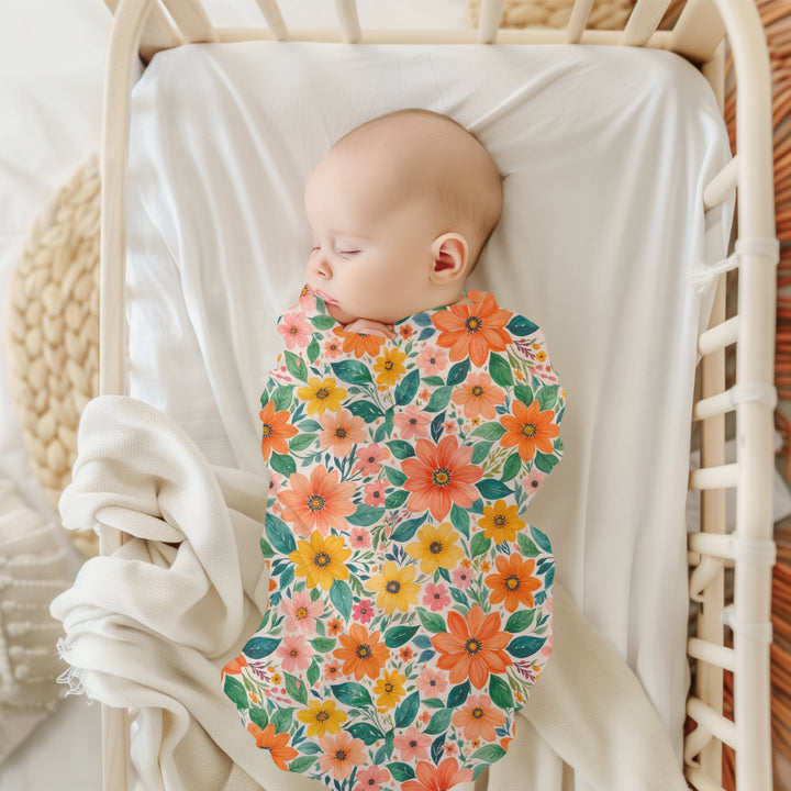 Baby Swaddle Blanket – Vintage Floral Print Soft Breathable Fabric Wrap for Newborns