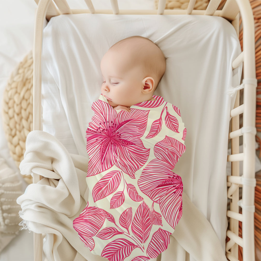 Tropical Baby Swaddle Blanket, Soft Jersey (One Size 30x40")