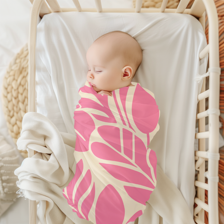 Vintage Hawaiian Baby Swaddle Blanket | Soft Breathable Jersey Polyester Wrap