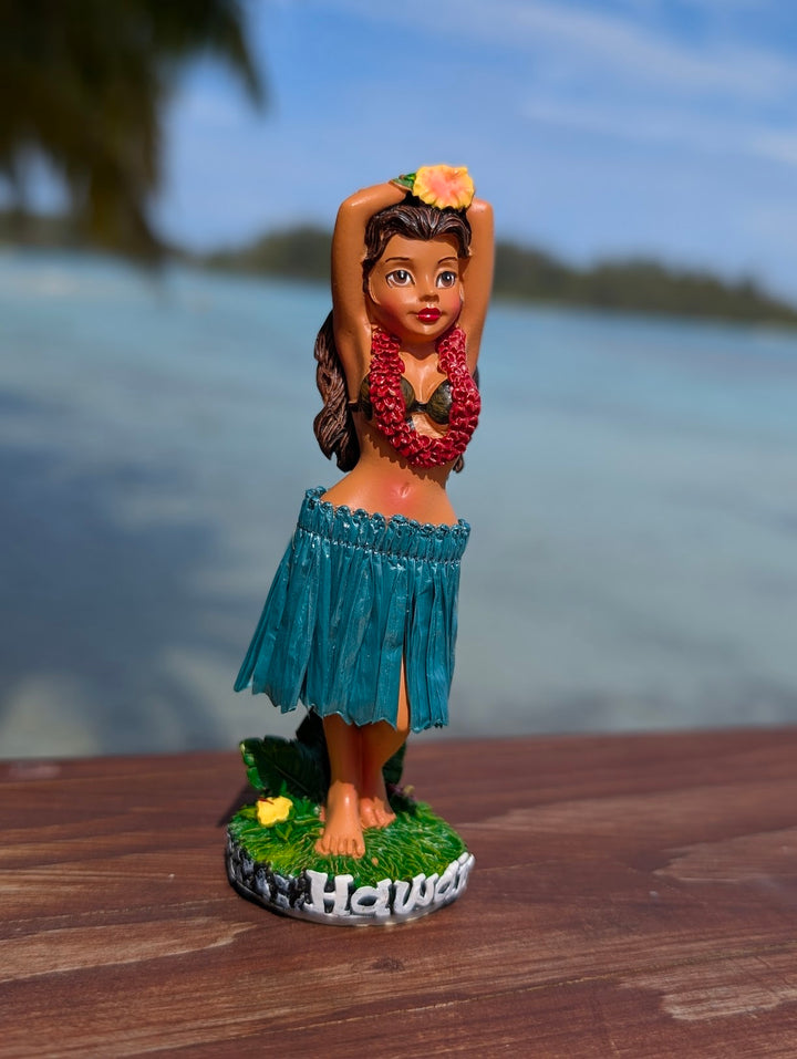 Hawaiian Dashboard Hula Doll (4.3") | Spring Action Calming Tropical Car Accessory