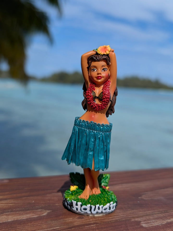 Hawaiian Dashboard Hula Doll (4.3") | Spring Action Calming Tropical Car Accessory