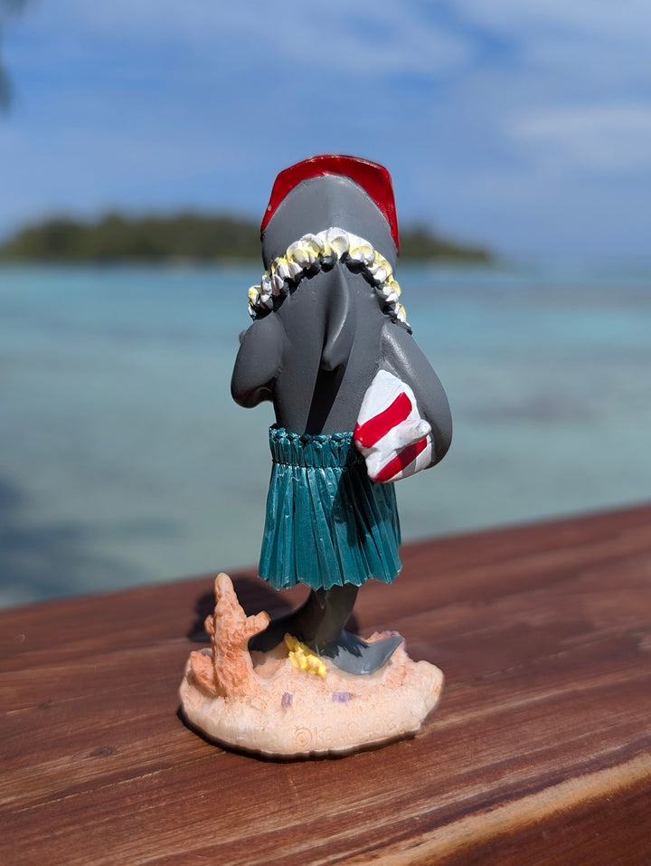 Surfing Shark Dashboard Hula Doll (4.3") | Handcrafted Wobbling Tropical Car Decor