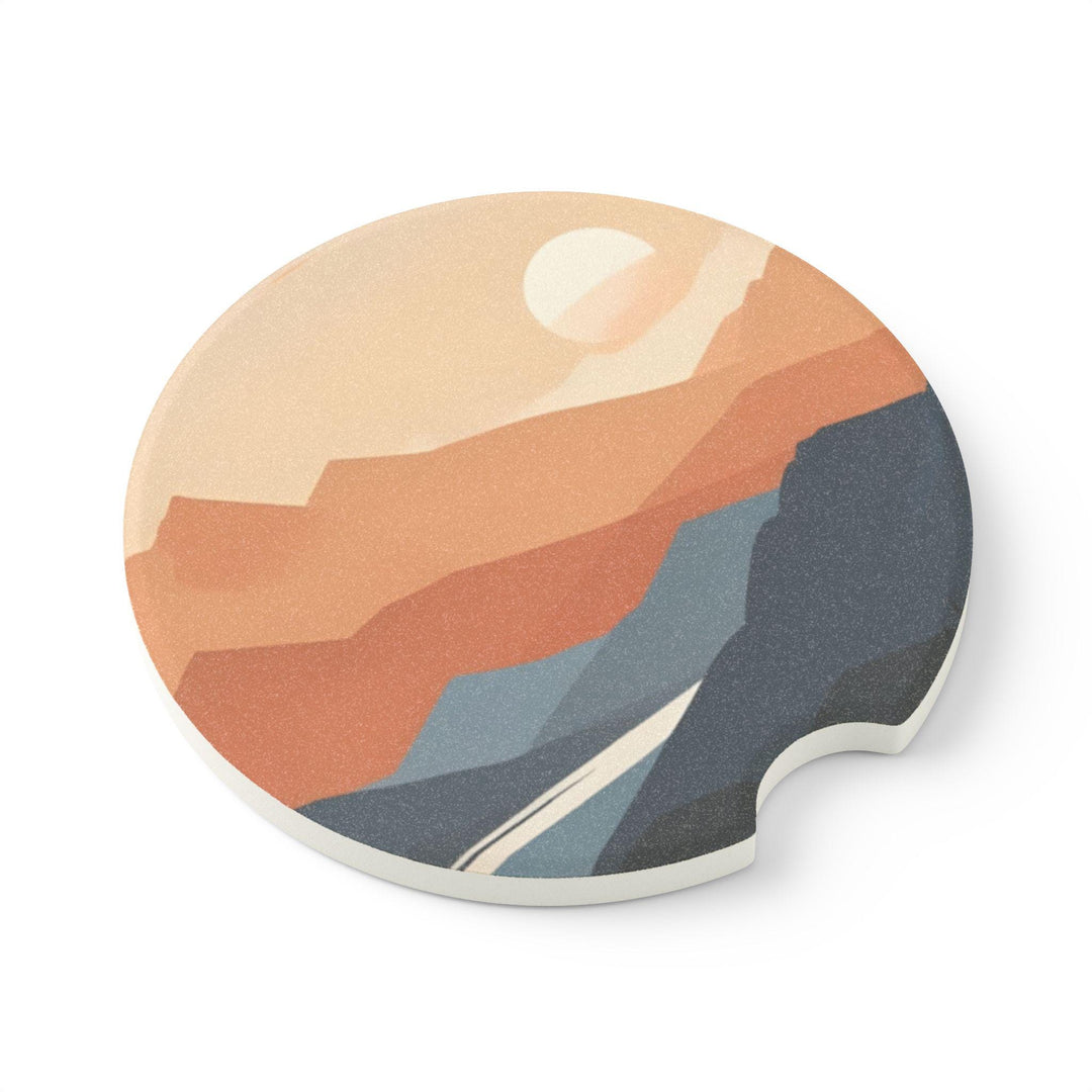 Endless Summer Soapstone Car Coaster Set (2) | Mountain Sunset Retro Boho Decor
