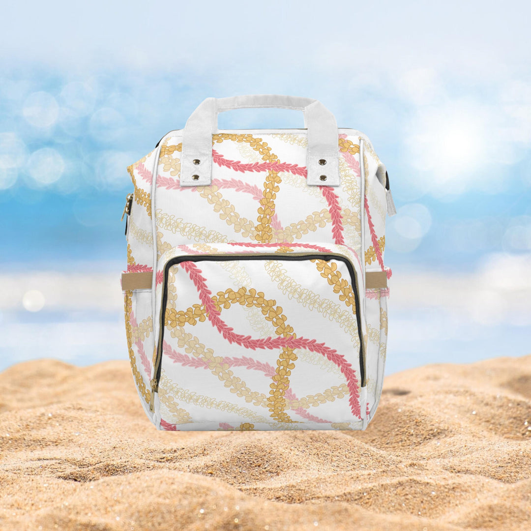 Diaper Bag Backpack, Plumeria Floral Print & Adjustable Straps