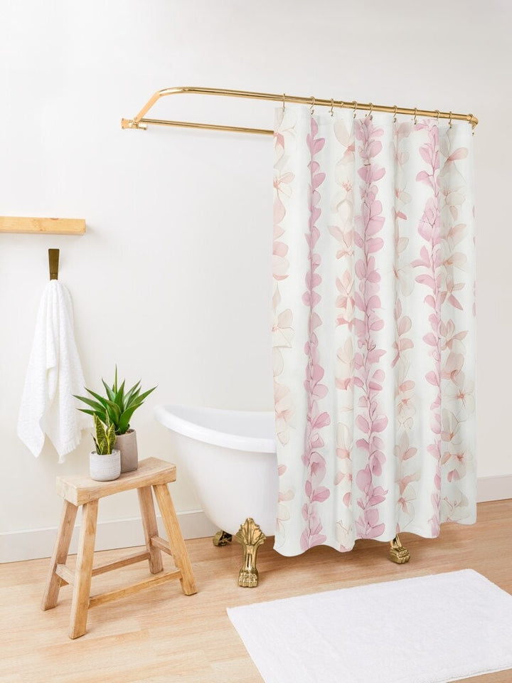 Floral Shower Curtain - Tropical Island Decor | Waterproof Boho Chic Bathroom