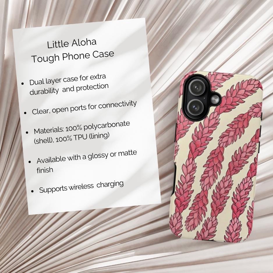 Hawaiian Red Ginger Phone Case - Vibrant Floral, Dual Layer Protection