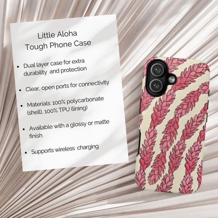 Hawaiian Red Ginger Phone Case - Vibrant Floral, Dual Layer Protection