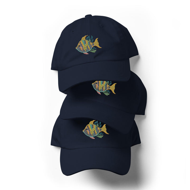 Tropical Fish Embroidered Dad Hat | Chino Cotton Twill Ocean Life Cap