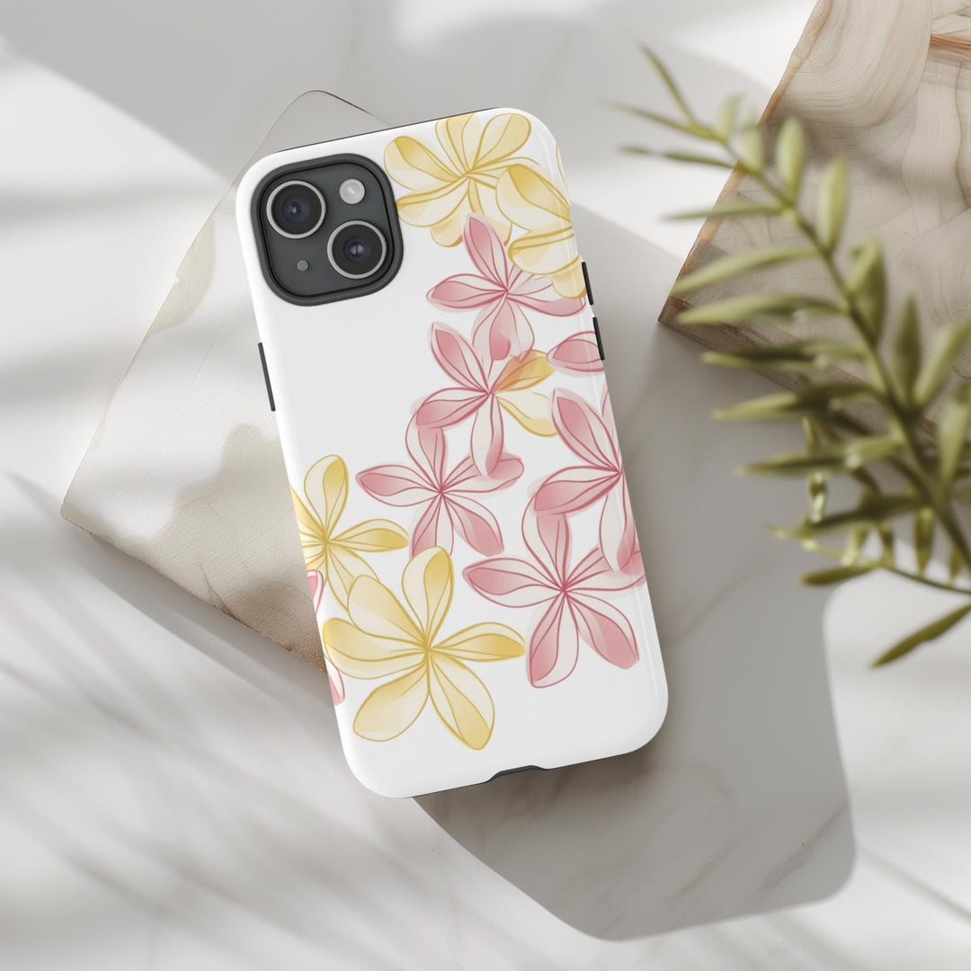 Hawaiian Flower Lei Case - Tough Phone Case With Pink Plumeria Floral Design