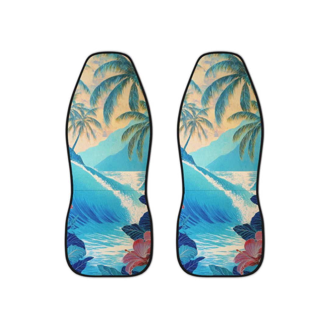 Tahitian Car Seat Covers (Set of 2) | Universal Fit Volcanic Beach Abstract Tropical Design