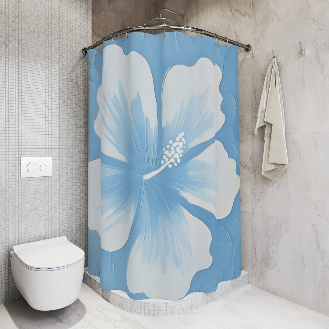 Tropical Hibiscus Shower Curtain | Waterproof Hawaiian Floral Decor & Boho Chic
