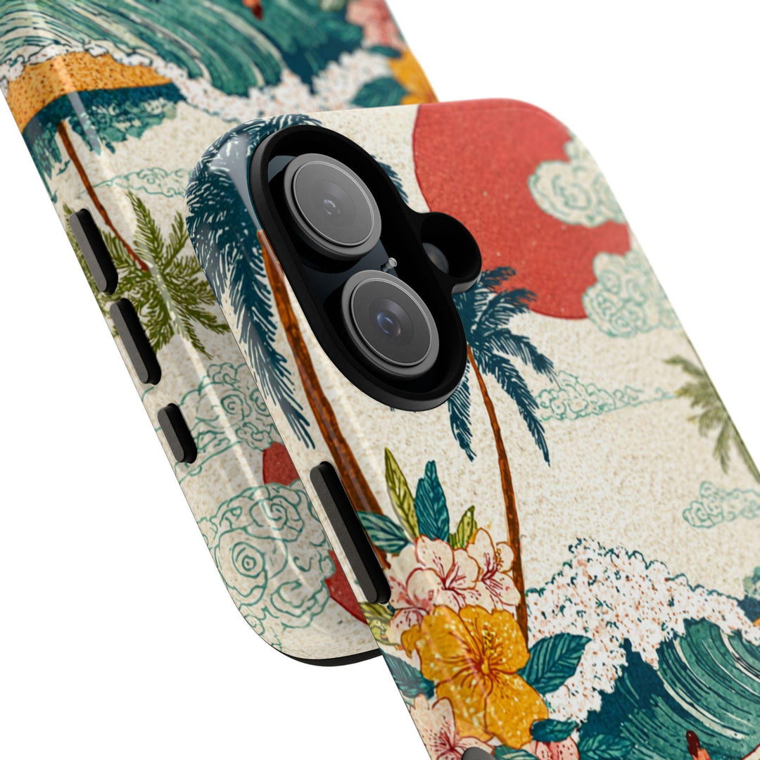 Tough Dual Layer Phone Case | Surfer Girl Beach Art for iPhone & Samsung