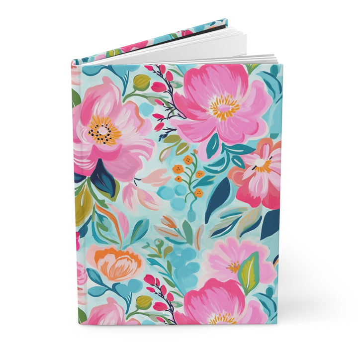 Oahu Flower Garden Hardcover Lined Journal | 150 Pages & Pink Tropical Floral Notebook