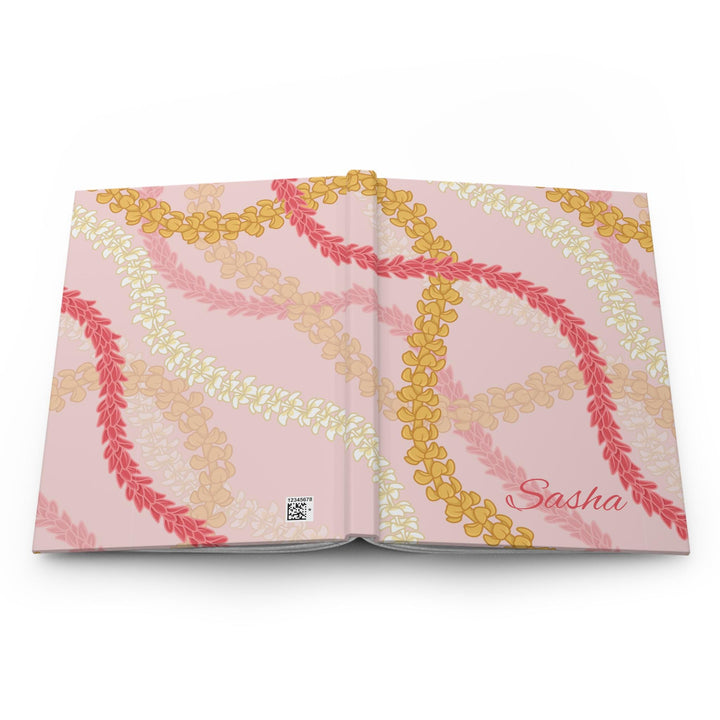 Hawaiian Flower Lei Hardcover Journal | 150 Lined Pages & Pink Floral Lei Notebook