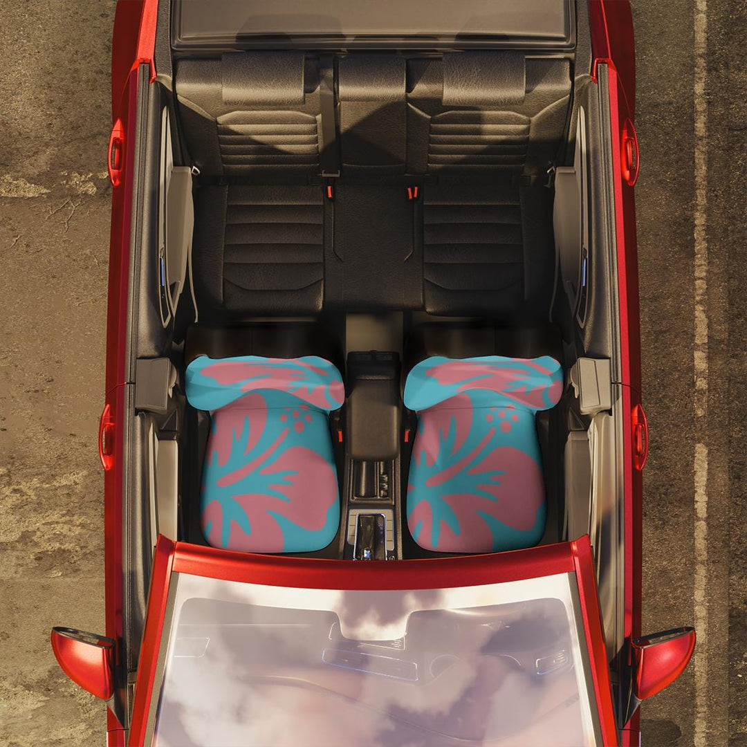 Tropical Hibiscus Car Seat Covers, Hawaiian Floral Universal Fit, Beachy Auto Accessories