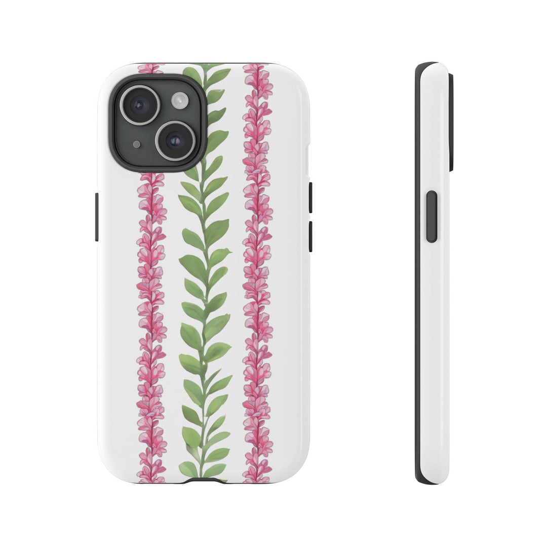 Tough Dual Layer Phone Case | Pink Plumeria Floral Design for iPhone & Samsung