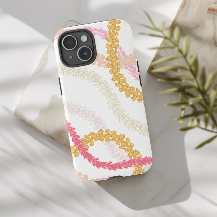 Tough Phone Case - Hawaiian Phone Cover With Pink Plumeria, Slim & Durable
