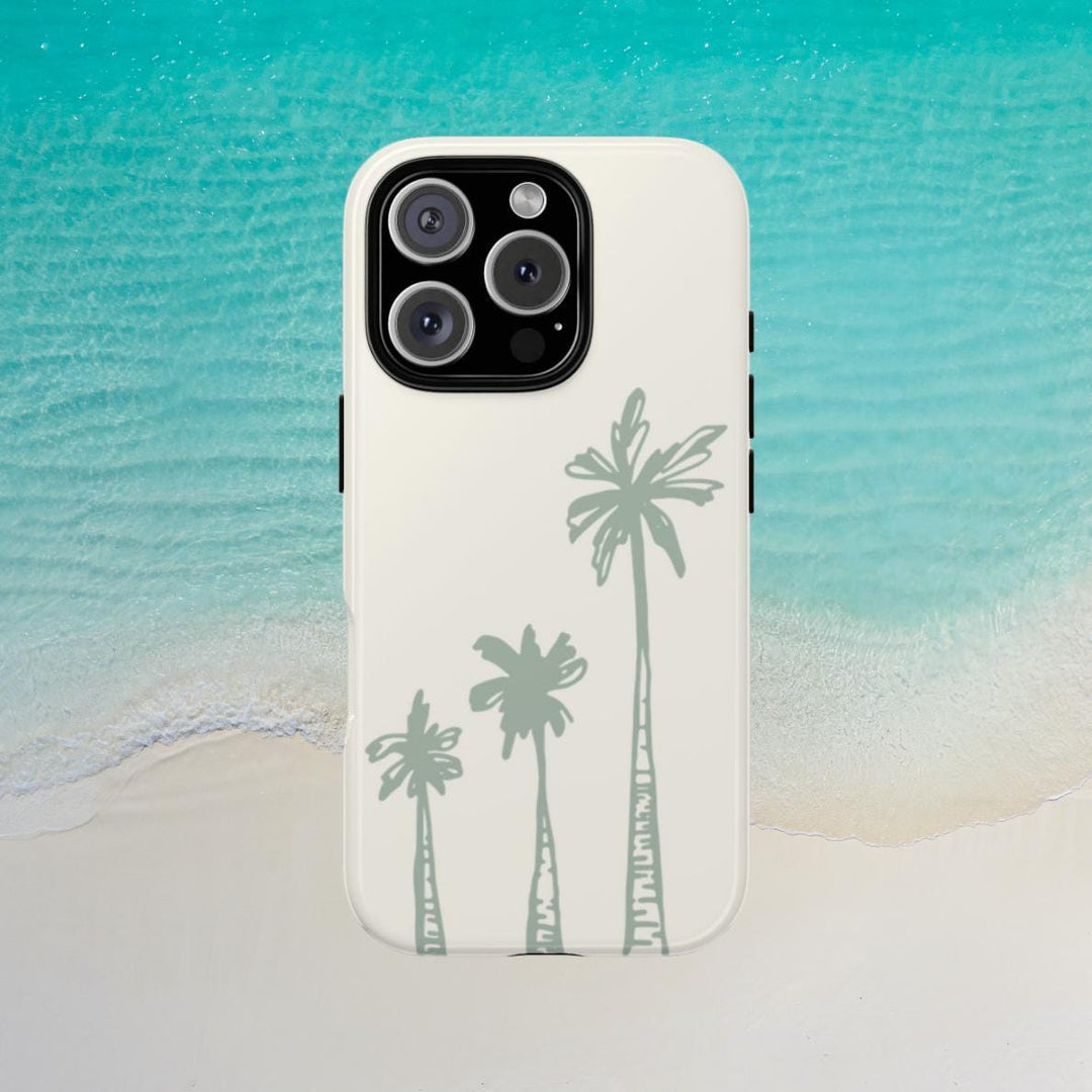 Palm Tree Phone Case, Durable Dual-Layer Protective Phone Shell, Tropical Beach Style Cover