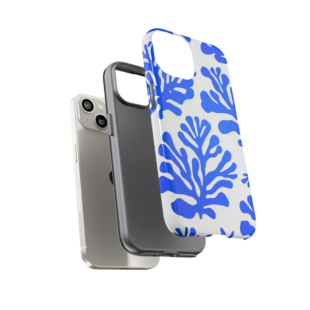 Tough Phone Case - Durable Blue Coral Pattern Mobile Phone Cover for iPhone & Samsung