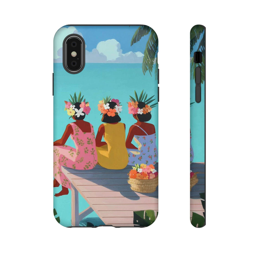 Tough Dual Layer Phone Case | Ohana Polynesian Sisterhood Print for iPhone & Samsung