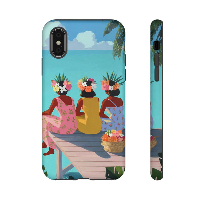 Tough Dual Layer Phone Case | Ohana Polynesian Sisterhood Print for iPhone & Samsung