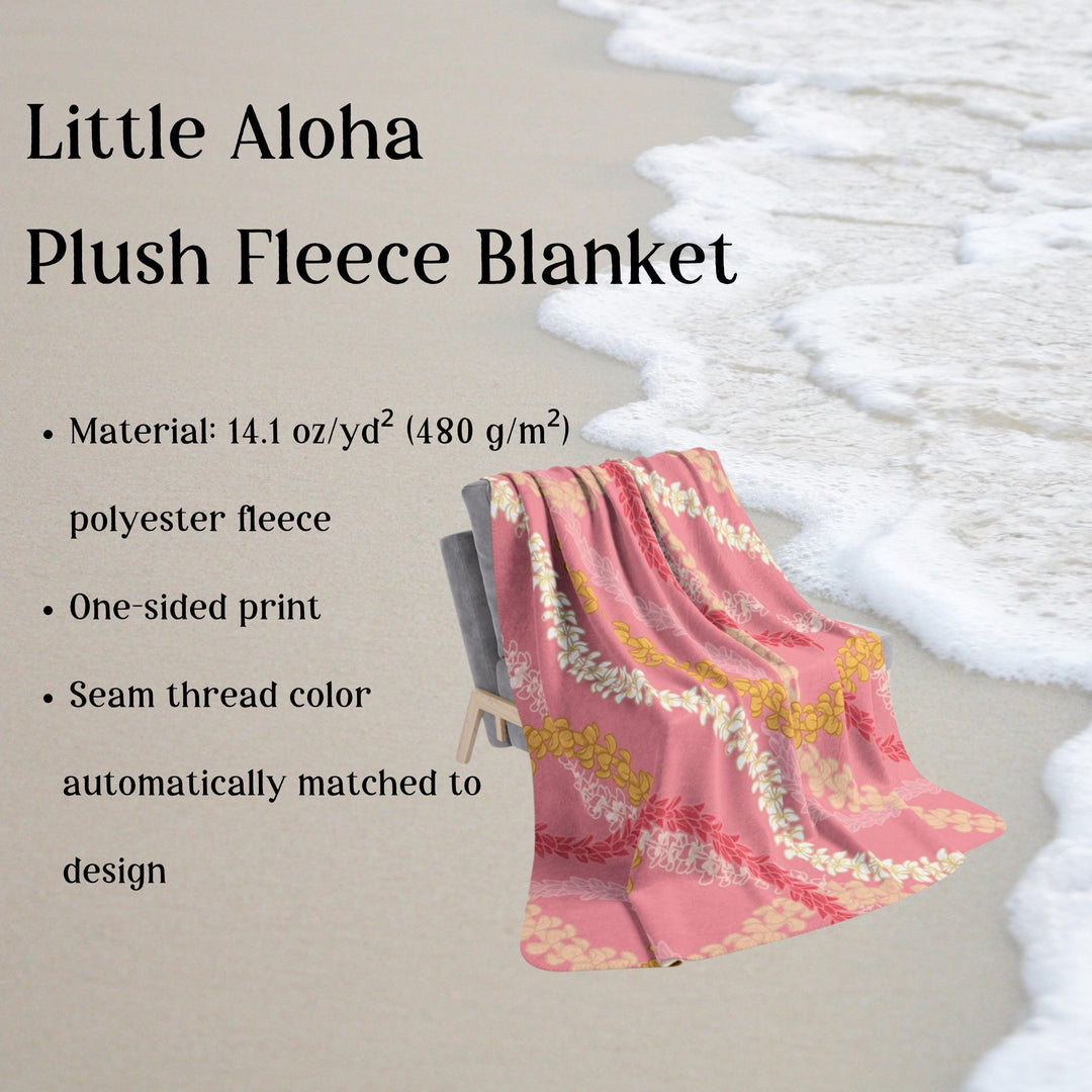 Tropical Floral Fleece Blanket - Plush Cozy Throw with Hawaiian Lei Pattern, Queen Size