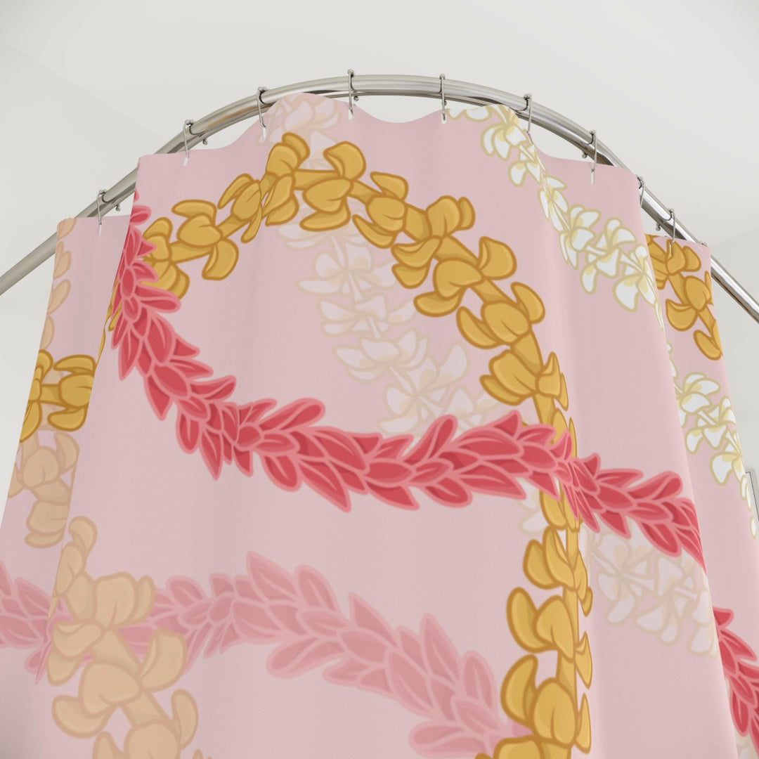 Bora Bora Tropical Flower Shower Curtain | Waterproof Hawaiian Lei Floral Decor