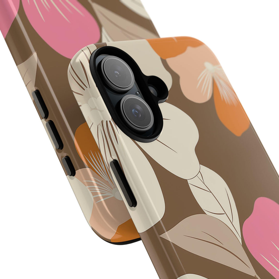 Tough Dual Layer Phone Case | Retro Floral Hibiscus Print for iPhone & Samsung