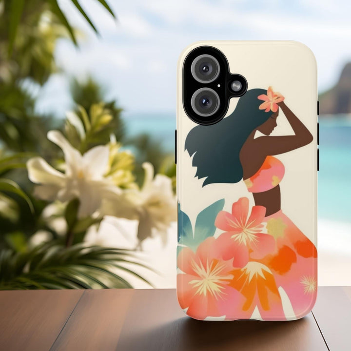 Tough Dual Layer Phone Case | Abstract Hula Girl Design for iPhone & Samsung