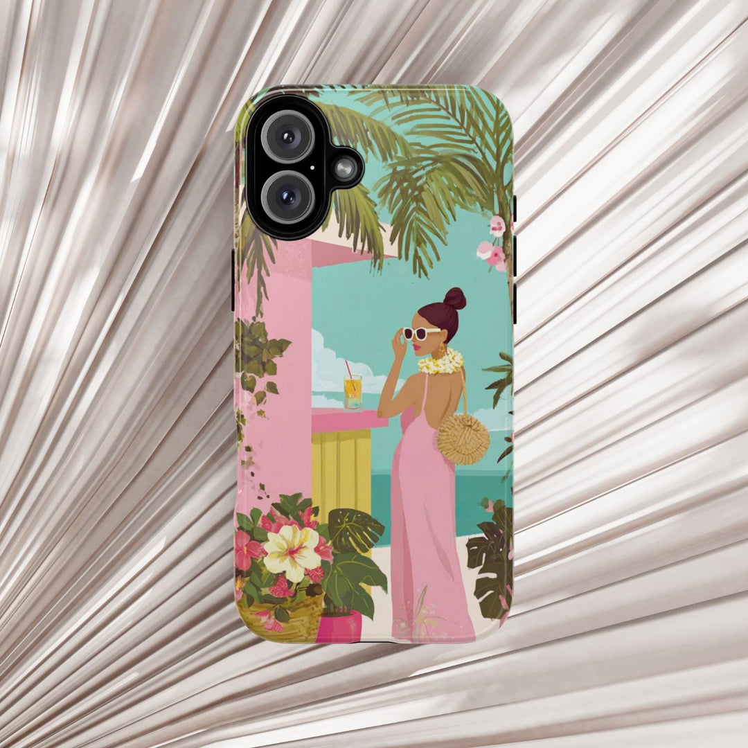 Tough Dual Layer Phone Case | Preppy Tropical Print for iPhone & Samsung