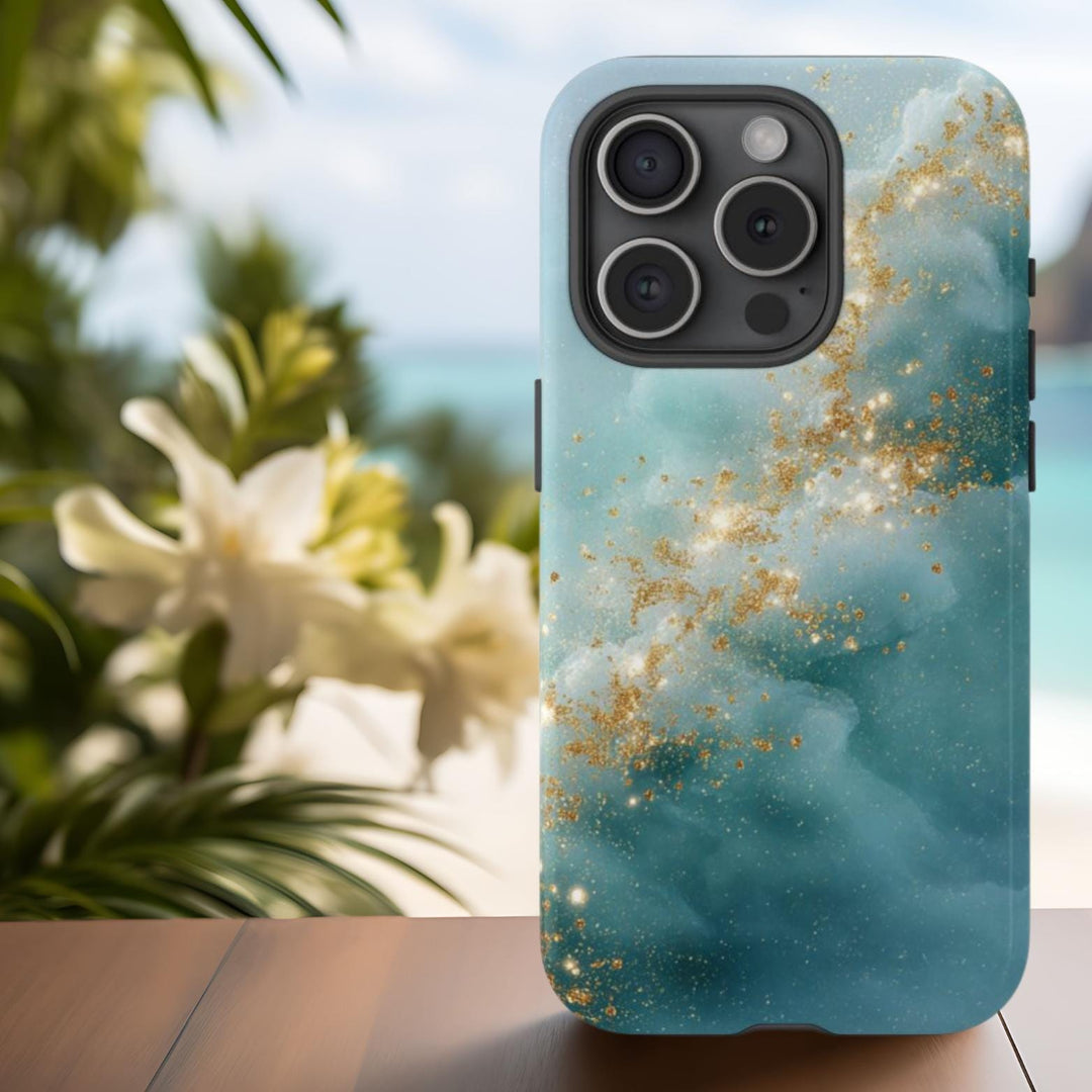 Ocean Art Phone Case: Abstract Blue Waves (iPhone & Samsung Models)