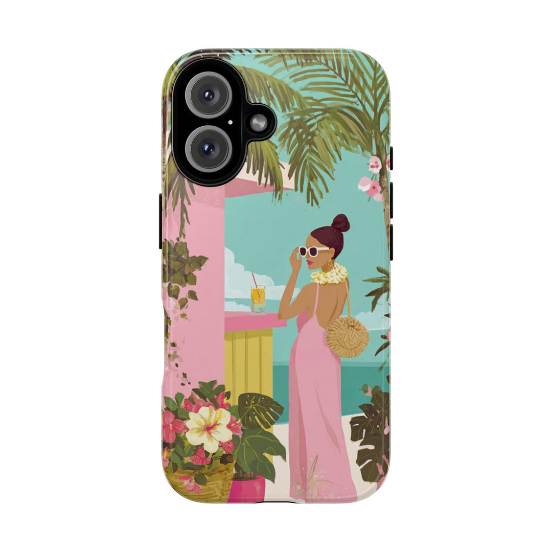 Tough Dual Layer Phone Case | Preppy Tropical Print for iPhone & Samsung