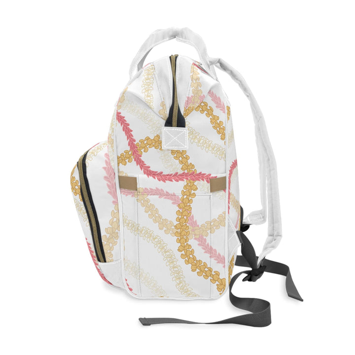 Diaper Bag Backpack, Plumeria Floral Print & Adjustable Straps