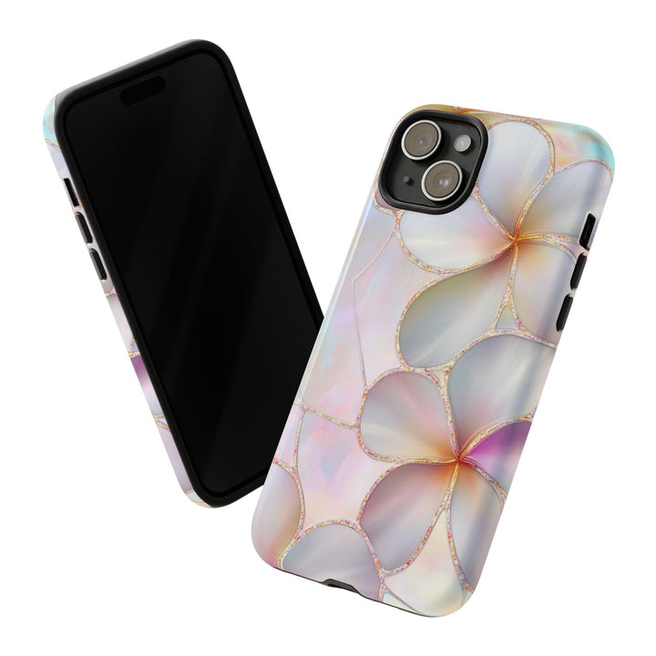 Plumeria Phone Case – Tropical Floral Art Cover With Dual Layer Protection