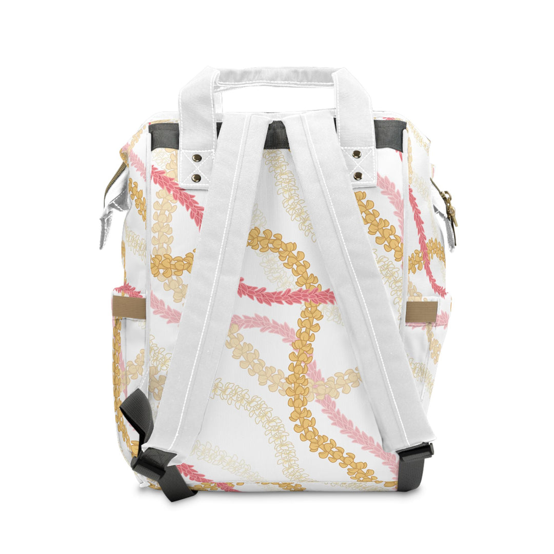 Diaper Bag Backpack, Plumeria Floral Print & Adjustable Straps