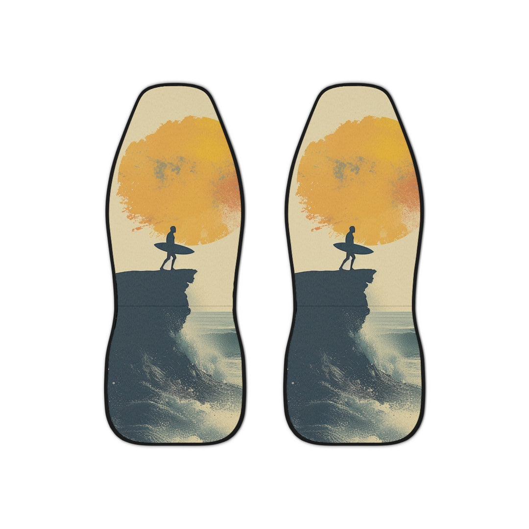 North Curl Curl Surfer Car Seat Covers (Set of 2) | Universal Fit Abstract Surf Protection