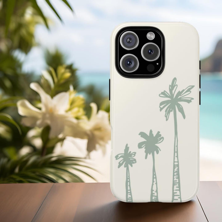 Palm Tree Phone Case, Durable Dual-Layer Protective Phone Shell, Tropical Beach Style Cover