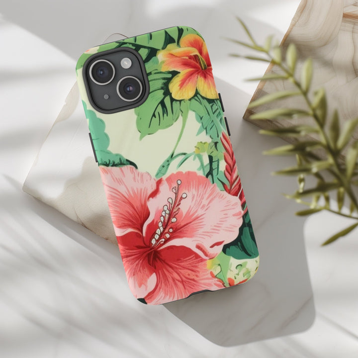 Tropical Hibiscus Phone Case – Durable Dual-Layer Design | Glossy & Matte Finish