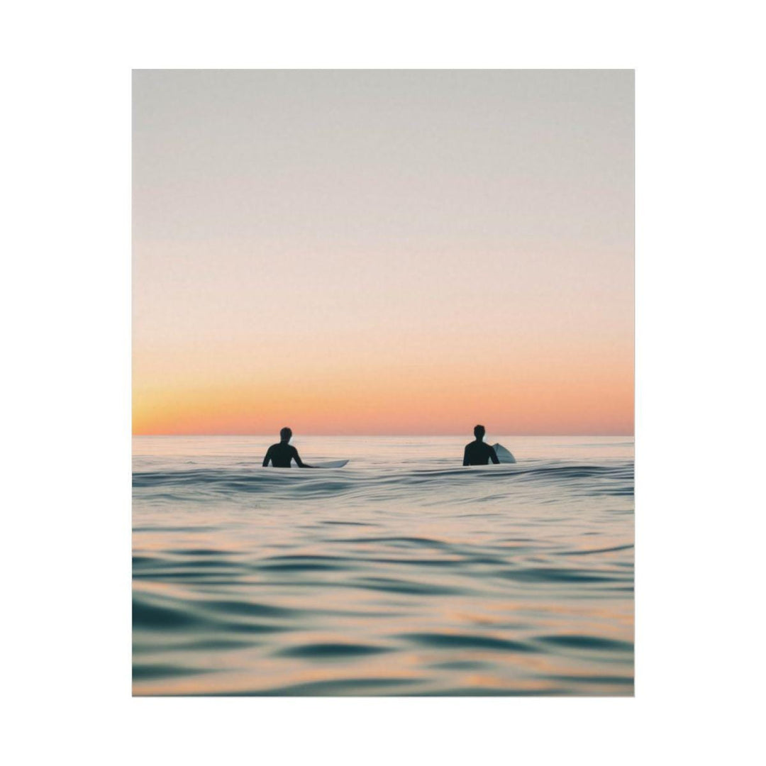 "Between Sets" Surfer Print, Minimalist Coastal Fine Art Wall Decor