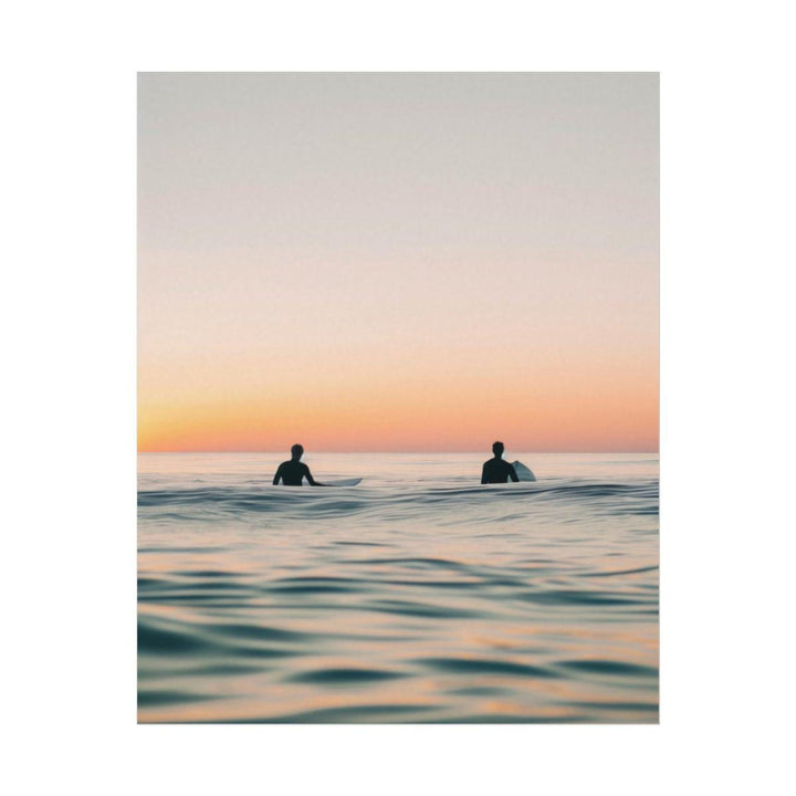 "Between Sets" Surfer Print, Minimalist Coastal Fine Art Wall Decor